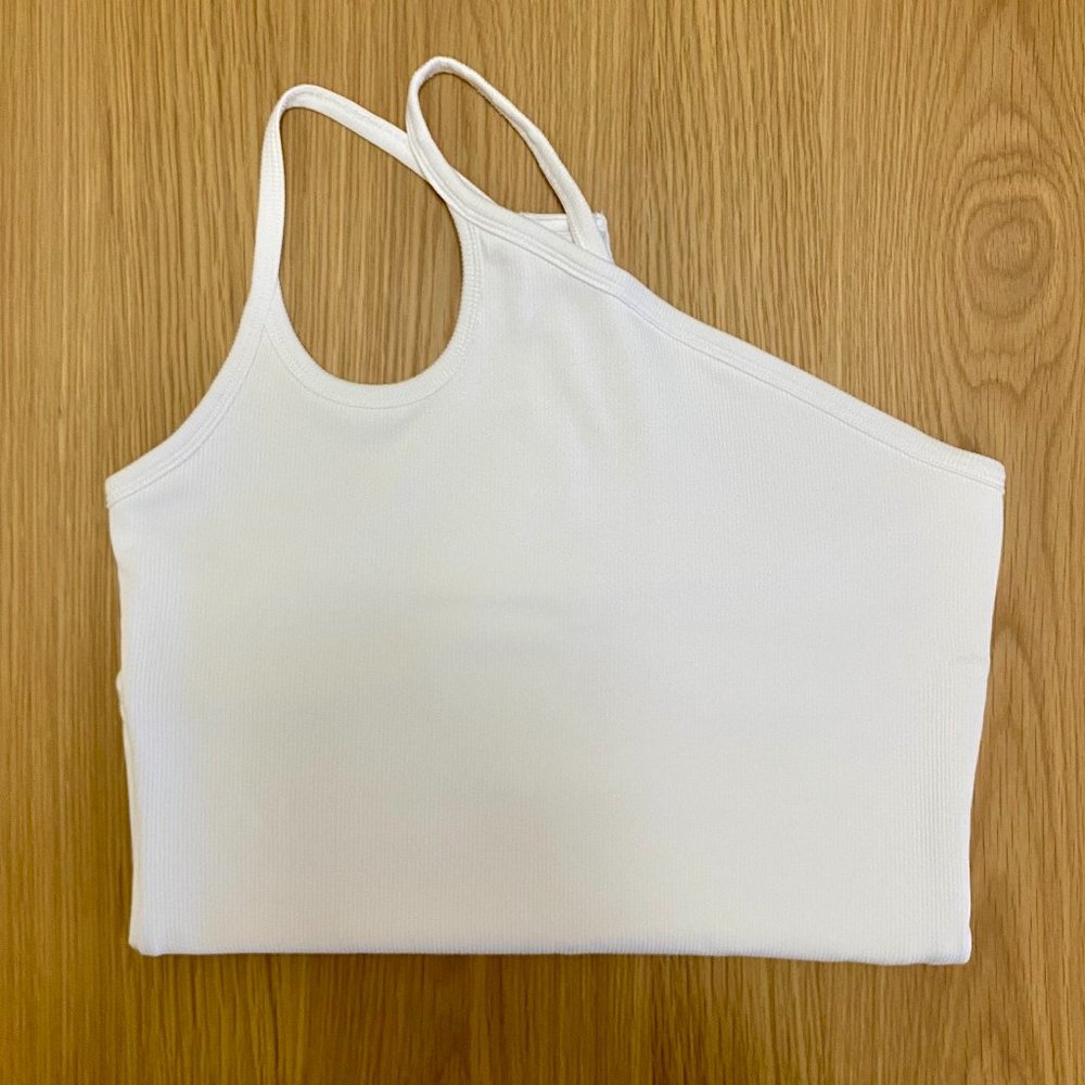 Abercrombie & Fitch Refined Seamless Rib Fabric One-Shoulder Bodysuit Size M
